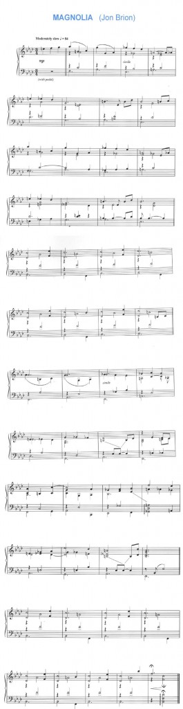 Magnolia Theme by Jon Brion — sheet music transcription