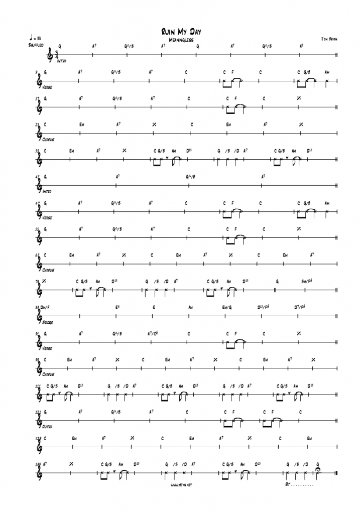 Ruin my day by Jon Brion — sheet music transcription