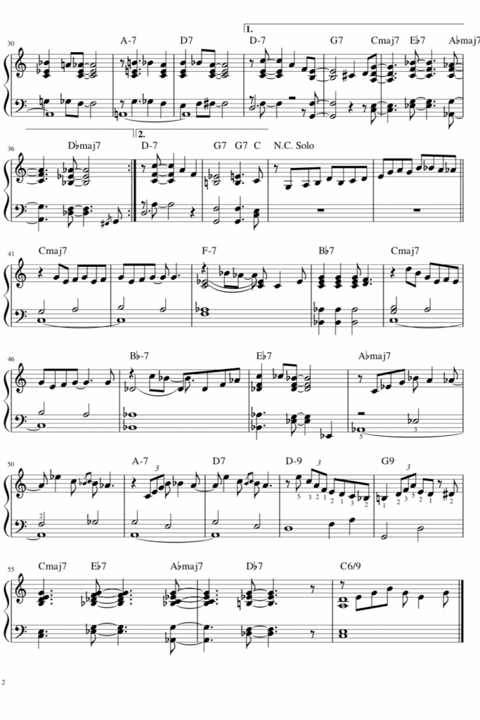 Lady Bird sheet music for piano 2
